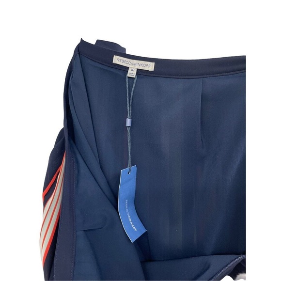 Rebecca Minkoff Madeline Pleated Skirt Striped A-Line Size 10 NWT $228 - Picture 4 of 10